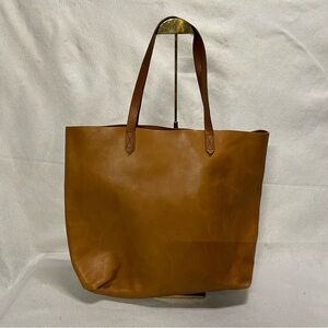 MADEWELL The Transport Large Tote Luxury English Saddle Brown Leather Bag
